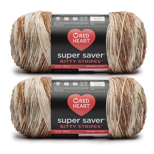 2 Pack Red Heart® Super Saver® Bitty Stripes™ Yarn